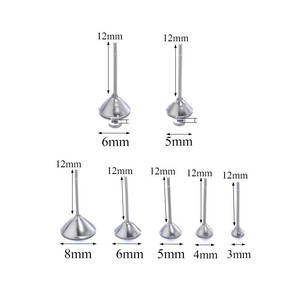 Base para Pendientes de Acero Inoxidable, 12mm de Largo, 3mm, 4mm, 5mm, 6mm, 8mm de Diámetro, Accesorios para Joyería DIY y Pedrería - Product Image 4
