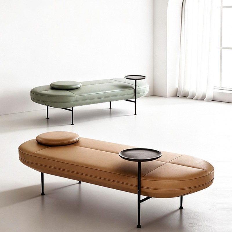 Italian Minimalist Leather Bench Living Room