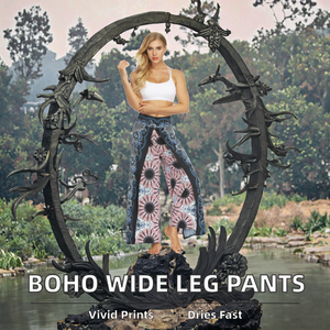 Pantalones Harem Casuales de Primavera para Mujer, Cintura Elástica, Estampados, Pierna Ancha, Estilo Bohemio, Ropa Deportiva para Yoga y Fitness, Poliéster, Estampado Digital, Holgados - Product Image 2