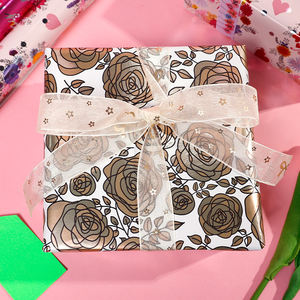 Venta al por mayor desechable 80g cumpleaños recubierto de papel de silicona 43*300cm regalo de lujo embalaje personalizado rollo de papel de regalo - Product Image 2