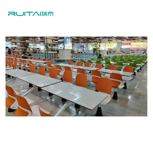 RUITAI-Juego de mesas y sillas de comedor de diseño moderno, juego de comedor plegable multicolor con opciones de plástico/cuero para cafetería - Product Image 4