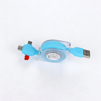 Cable de Carga USB Retráctil 3 en 1 con Estuche Transparente, Compatible con iPhone/Android Tipo-C Micro USB, Cable de Datos de Carga Rápida