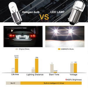 Mini lampe de signalisation LED 2835 2SMD Ba9s 6000K blanc, lumières de toit, lumières de rétroviseur, lumières de plaque d'immatriculation pour voitures 12V 24V - Product Image 6