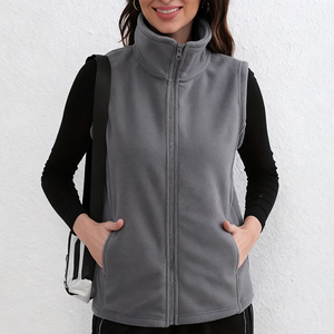 Winter Collection Women's Casual V-neck Vest with Knitted Zipper 100% Polyester Lining Breathable & Eco-Friendly 280g Outerwear