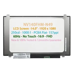 NV140FHM-N49 LCD 14.0 "ekran 1920x1080 dokunmatik yok 30 pins Laptop LCD ekranı LCD ekran