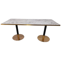 Table de salle à manger rectangulaire moderne en marbre pour événements et hôtellerie, mobilier personnalisable