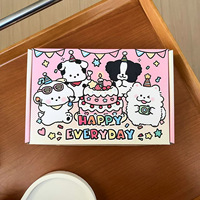 Boîtes d'emballage cadeau portables en carton écologique, motif animalier de dessin animé mignon pour anniversaire, chiot et ours kawaii, petit format avion