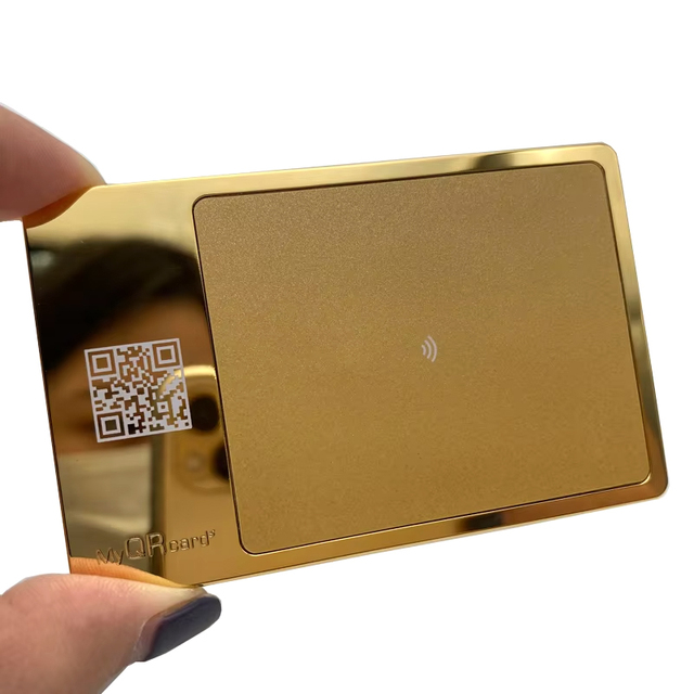 Matte Black Laser Engraving Logo Stainless Steel Blank Custom RFID NFC Metal Business Cards