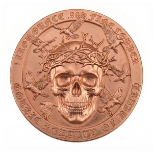 Moneta Commemorativa a Tema Nautico: Scheletro al Volante di Nave Fantasma, Capitano Morto-Vivo, Stampa UV su Rame - Product Image 2