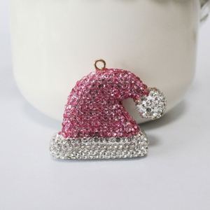 Porte-clés de Noël vintage pour femme, chapeau de Père Noël, pendentif scintillant en strass, breloque de sac en alliage, accessoire cadeau festif - Product Image 5