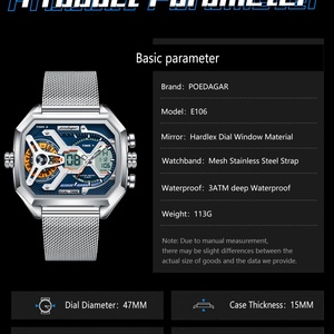 Montre pour homme en acier inoxydable, carrée, à mouvement automatique, avec miroir saphir, montres-bracelets pour homme - Product Image 6