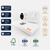 Boîtes cadeaux de luxe personnalisées en carton pour produits électroniques numériques portables, montres intelligentes, avec couvercle et base, emballage en papier gaufré
