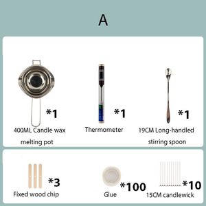 Kit de démarrage <span class=keywords><strong>pour</strong></span> la fabrication de bougies parfumées faites à la main, pot à faire fondre la cire, réchaud chauffant, outils et fournitures <span class=keywords><strong>pour</strong></span> la fabrication de bougies DIY - Product Image 2