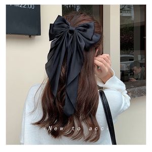 Handmade Satin Large Retro Long Ribbon Bow Hairpin Multicolor Triangle Towel <strong>Burgundy</strong> Spring Clip <strong>Hair</strong> <strong>Accessories</strong> - Product Image 3
