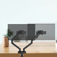 Support de moniteur double bras flexible réglable en hauteur et inclinable pour écran LCD de bureau, support de moniteur unique 32 pouces 90 degrés en stock
