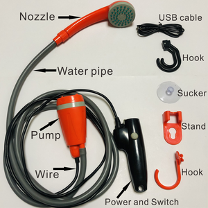 2023 campeggio strumenti ricaricabili accessori per l'escursionismo strumenti per esterni pompa per doccia ad acqua doccia portatile ricaricabile USB - Product Image 4