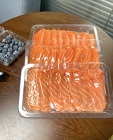 Boîte d'emballage rectangulaire personnalisable en plastique PP/PET de qualité alimentaire à atmosphère modifiée anti-fuite pour fruits juteux et sauces