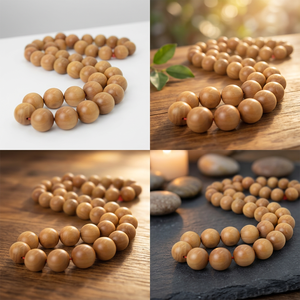 Perles en bois de santal naturel, rondes, polies, de 18 mm, pour la création de bijoux et la décoration DIY - Product Image 6