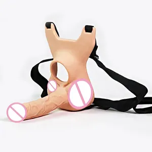 Scatola personalizzata gratuita-10 frequenza doppia penetrazione anale Dildo vibratore di testa per gli uomini cinturino sul pene Vagina coppie adulte - Product Image 1