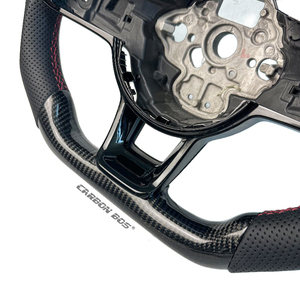 Ancien volant en fibre de carbone amélioré adapté pour Volkswagen MK7 <span class=keywords><strong>7</strong></span>.5 MK6 <span class=keywords><strong>Golf</strong></span> <span class=keywords><strong>7</strong></span> <span class=keywords><strong>Golf</strong></span> 6 GTI <span class=keywords><strong>GTD</strong></span> GTS R CC accessoires de voiture - Product Image 3