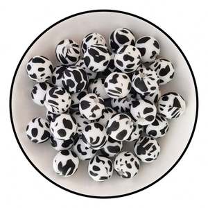 10% de réduction de qualité alimentaire 15mm collier de dentition pour bébé perles de silicone imprimées léopard personnalisées pour la fabrication de bijoux à bricoler soi-même - Product Image 3