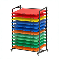 Étagère de rangement pour papier d'emballage de fleuriste sur pied, grand présentoir à roulettes pour papiers, 12 niveaux