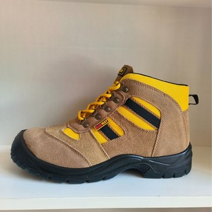 Safety Shoes Men Steel Toe Suede Mid-Cut Anti-Slip Factory <b>Work</b> <b>Boots</b> - Product Image 1