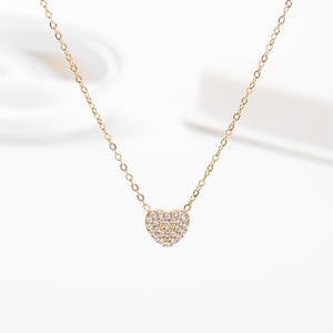 Hongtong, collares colgantes de joyería de moda para mujer de alta calidad con circonita brillante y ala en forma de corazón de acero inoxidable de alta calidad - Product Image 3