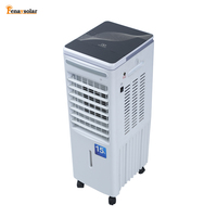 Mini-refroidisseur d'air évaporatif DC12V avec panneau solaire, ventilateur sans pales, humidistat réglable, réservoir d'eau de 15L, batterie au lithium de 6000mAh