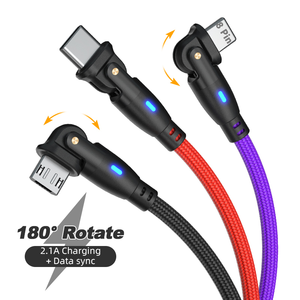 Sites de fournisseurs de vente en gros de fabrication électronique bon marché 180 câble de données de chargeur USB rotatif de <span class=keywords><strong>50cm</strong></span> pour <span class=keywords><strong>iPhone</strong></span> Samsung Huawei Xiaomi - Product Image 2