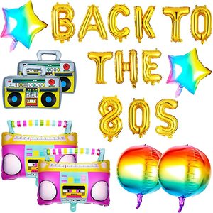 Ballon bannière <span class=keywords><strong>Hip</strong></span> <span class=keywords><strong>Hop</strong></span> style années 80, <span class=keywords><strong>radio</strong></span> rétro, ballon en feuille 4D, anniversaire, décoration de fête années 90 - Product Image 1