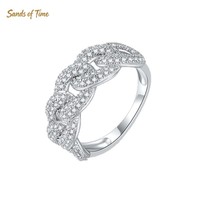 Bague élégante pour femme motif cubain en moissanite VVS, plaqué argent sterling 925, sertissage de pierres, bijoux hip-hop personnalisés pour femme