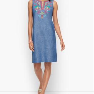 Robe d'été décontractée en coton et lin, col en V, sans manches, brodée, mini-robe pour femmes, OEM - Product Image 2