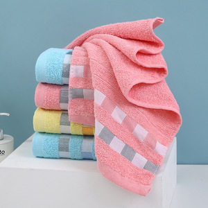 Serviette en coton pur à carreaux 35x75cm, serviette pour le visage, pour cadeau, usage général - Product Image 4