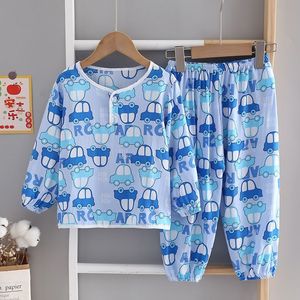 Nuovi <span class=keywords><strong>Pigiami</strong></span> Estivi in Cotone e Seta per Bambini, Set di Abbigliamento Casual con Motivi Cartoon per Ragazzi e Ragazze - Product Image 2