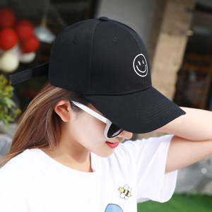 White Smiley Face Baseball Cap Cotton Unisex Sunscreen Breathable Summer Fashion Hat - Product Image 4