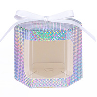 Boîtes cadeaux hexagonales avec vitrines, boîtes en papier de qualité supérieure avec couvercles pour l'artisanat, les gâteaux, les bonbons pour la fête de mariage