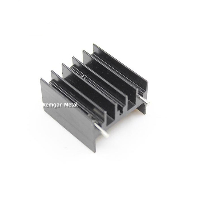 Black Anodized Power Transistor Extruded Heatsink Profile To-220 23(W)x16(H)x30(L) Two Pins IC MOS Extrusion Aluminum Heat Sink