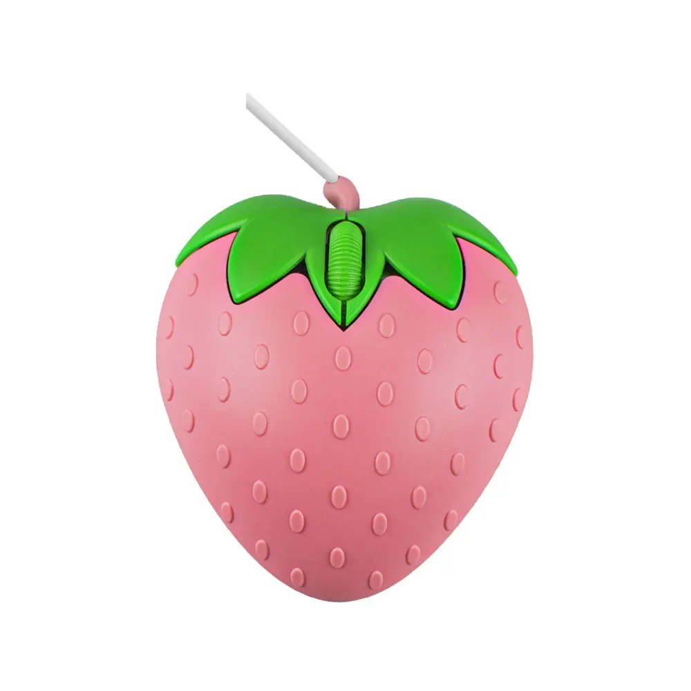 Wired Button Mice Cartoon Optical Cute Strawberry Mouse para crianças Kids Wired Cartoon Mice