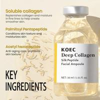Ampoule intensive au collagène et aux peptides de soie KOEC, soin coréen anti-âge, raffermissant, hydratant et revitalisant pour la peau du visage.