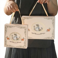 Dossiers en papier artistique pliés sur mesure, écologiques, nouveau design, avec poignée en ruban faite à la main, dorure à chaud, pelliculage mat, pour le stockage alimentaire