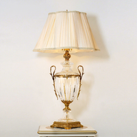 Lampe de table européenne de luxe en laiton massif, plaquée argent, pour chevet, salon ou bureau