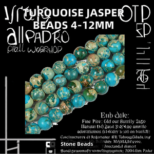 Perles rondes en jaspe impérial bleu turquoise sédiment marin Kelingna, 4 mm, 6 mm, 8 mm, 10 mm, 12 mm, certifiées GIC pour la fabrication de bijoux - Product Image 2