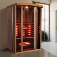 Sauna Interior de Madera de Lujo, Cabina de Sauna de Infrarrojos Lejanos de Bajo EMF para Uso Doméstico y Comercial