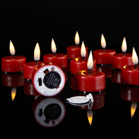 Bougie LED à piles Matti, lumière de thé de Noël, flamme 3D réaliste, décoration de la maison, sans flamme, lumières de thé LED rouges