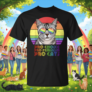 T-shirt Pro Choice Pro Féminisme Pro Cats LGBTQ - Product Image 3