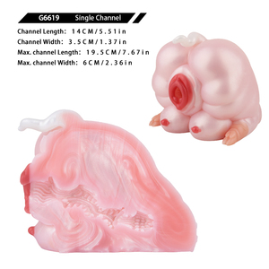 GEEBA Masturbateur Masculin en Silicone Souple, Modèle Demi-Poupée, avec Vagin Fantaisie, Fesses et Anus de Monstre Rose, Grand Fessier, pour Hommes - Product Image 3