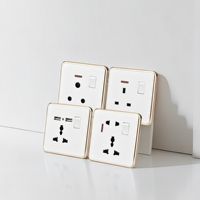 Prises et interrupteurs électriques 1 gang 2 voies avec prise universelle à 2 broches PC de haute qualité résistant aux flammes et cuivre pur à l'intérieur