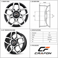 Jantes forgées monobloc CF 20 21 pouces 5x114.3 PCD 66.1 CB pour voitures particulières, compatibles avec les jantes Li Auto L7 L8 L9
