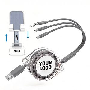 Wholesale Promotional Gift Mobile Phone Cable 3 in 1 Multi USB Charger Cable Custom for <b>iPhone</b> Charging USB Cable With Logo - Product Image 1